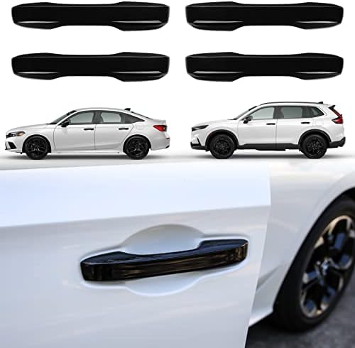 Thenice for 11th Gen Civic Accessories Door Handle Cover Exterior Grab Handle Protection Car Decoration Trims for Honda Civic 2022 2023, Accord 2023, CR-V 2023, HR-V 2023 with Auto Lock -Piano Black