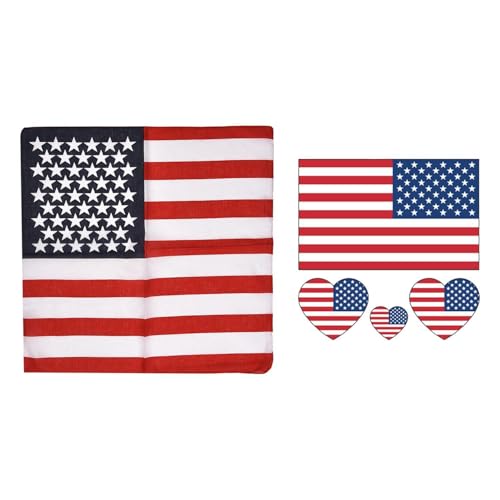 SLAXJNE Bandana Écharpe Drapeau Américain Étoile, Autocollant De Tatouage