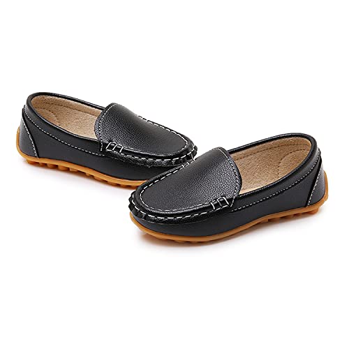 Image of SOFMUO Boys Girls Leather Loafers Slip-On Oxford Flats Boat Dress Schooling Daily Walking Shoes(Toddler /Little Kids)