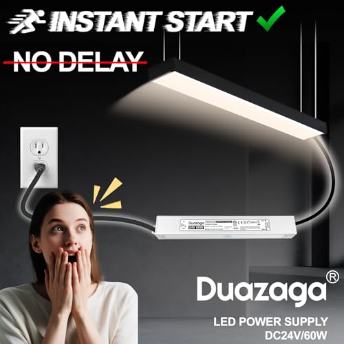 Image of 60W LED Driver 24V Power Supply 2.5A 24VDC Low Voltage Transformer | IP67 Waterproof, ETL Listed, 110V 120VAC to 24 Volt, AC to DC Converter, Plug with 4.4ft Cord for Outdoor LED Lights and Sign