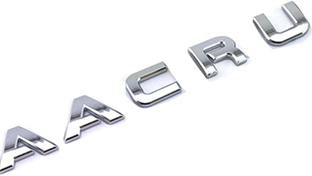 Chrome Letters Aacru Badge Emblem Logo Decal Replace Fit for Acura MDX TSX RDX TL Rear Trunk Side