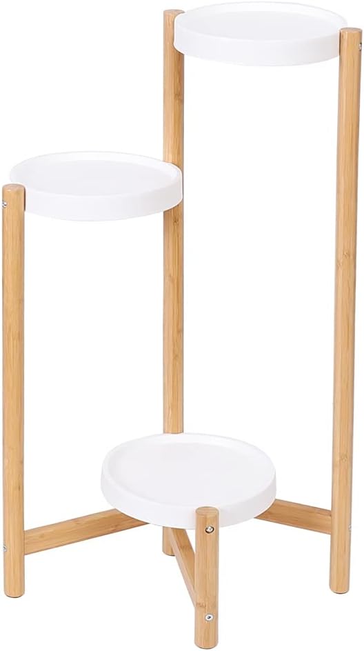 3 Tier Tall Corner Plant Stand Holder & Plant Display Rack For Outdoor Garden