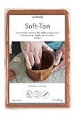 GLOREX 6 8075 237 - Soft Ton terracotta 1000 g, natürlicher, lufthärtender Ton ohne Brennen, besonders weich und geschmeidig