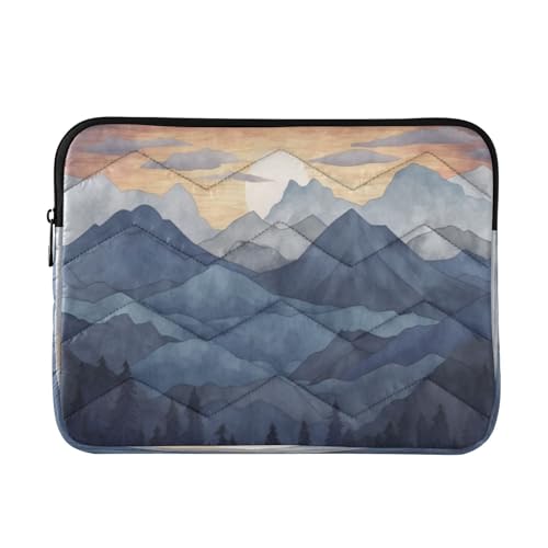 Funda para portátil con paisaje montañoso acuarela 13-14 pulgadas miniatura 1