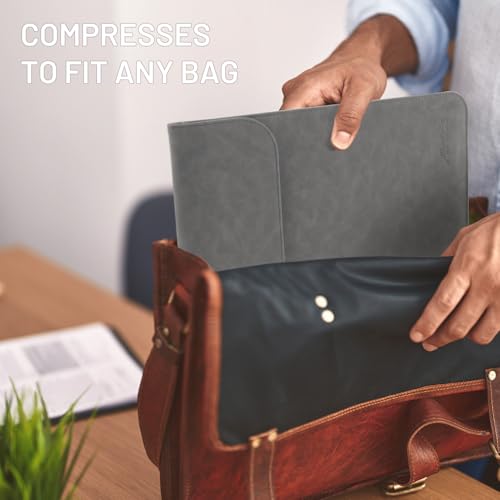 Allinside 13-13.3 inch Laptop Sleeve Case for MacBook Pro 14 2021-2026/MacBook Air 13 2010-2017/MacBook Pro 13 2010-2015, Waterproof PU Suede Leather Laptop Protective Vertical Case Cover, Gray by Allinside - Image 5