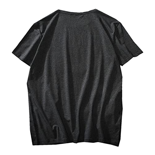 T-shirt en coton de qualité supérieure coupe surdimensionnée homme gris XXL