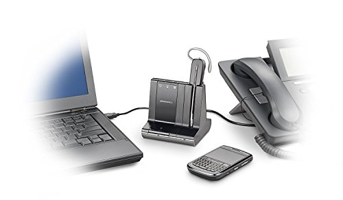 plantronics Savi W745 Wireless Office Headset System With Spare Battery (Renewed)