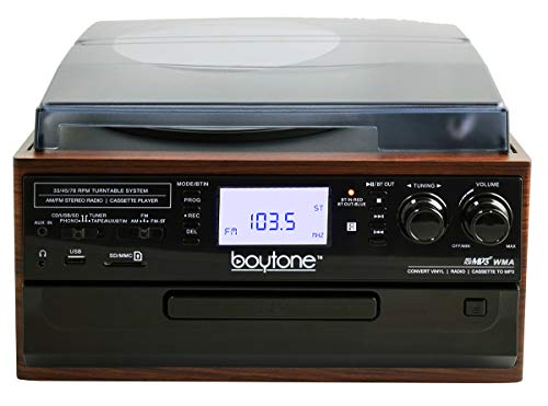Boytone BT-22M, Bluetooth Record Player Turntable, AM/FM Radio, Cassette, CD Player, 2 Built in Speaker, Ability to Convert Vinyl, Radio, Cassette, CD to MP3 Without a Computer, SD Slot, USB, AUX - Les Beatles, Paul McCartney, John Lennon, RIngo Starr, George Harrison Boytone BT-22M, Bluetooth Record Player Turntable, AM/FM Radio, Cassette, CD Player, 2 Built in Speaker, Ability to Convert Vinyl, Radio, Cassette, CD to MP3 Without a Computer, SD Slot, USB, AUX – Image 6