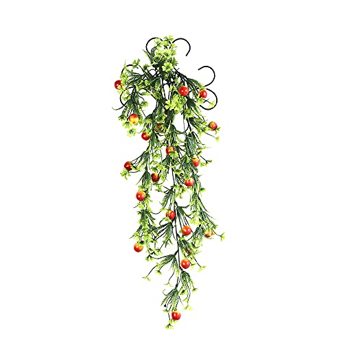 Image of Foliyaj Artificial Apple Vine with Metal Wall | Decoration Items for Living Room | Creeper for Wall Decor (Length 70 cm + 1 Metal Wall Stand)