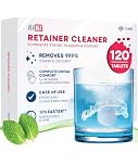 Vevmax Retainer Cleaner Tablets - 120 Tablets (4 Months Supply) - Denture Cleaning, Removes Stains & Odours, Freshens Aligners, Mouthguards, Nightguards - Perfect for Ultrasonic Retainer Cleaner