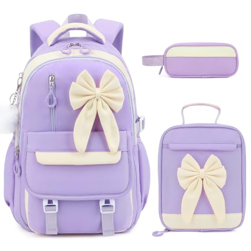 DIGOBAY Mochila com arcos, Roxa, 17.71 x 12.60 x 8.26 inches, Bonito