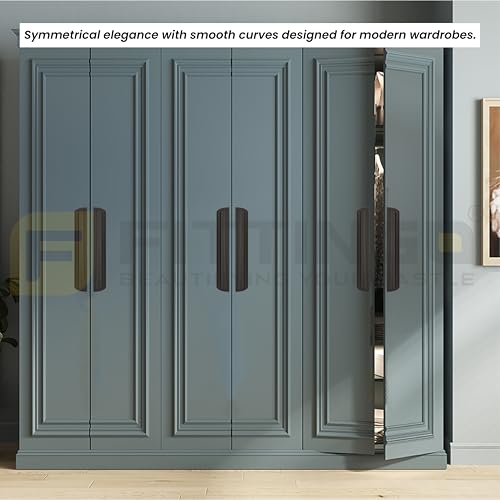 Image of VEZEL Aluminium Cabinet Handle /Wardrobe Handle - Modern Cabinet Pull for Wardrobe, Drawer & Cabinets Furniture, Silk Black, 288mm - Pack of 2-| 3 Years Warranty |