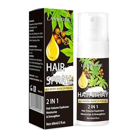 Hair Growth Spray,Organic Castor Oil For Hair Growth,Hair Growth Serum Enriched with Fermented Rice Water,Biotin,Castor Oil For Control Hair Loss, Moisturize & Strengthen Hair 60mL(2 fl.oz） Cover