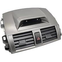 Center Dash A/C Outlet Air Vent Panel with Clock Fit for 2009-2013 Toyota Corolla Base CE LE XLE L S XRS, Console Outlet Grille Insert Panel with Emergency Switch Clock Button,Replaces 55670-02340