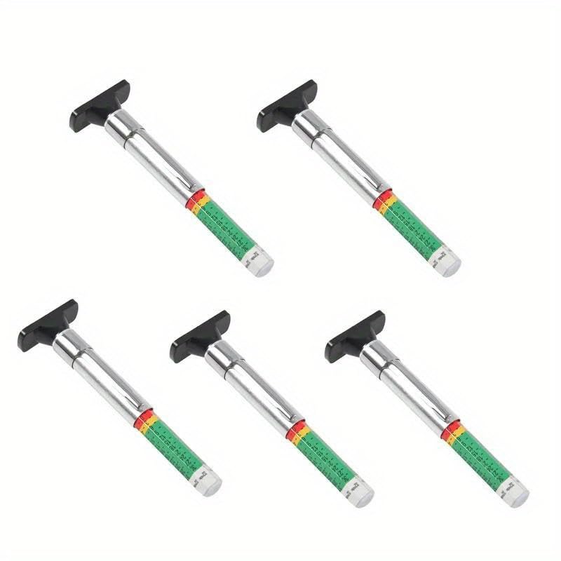 5 peças 25 mm medidor de profundidade do piso do pneu de carro ferramenta de medição de desgaste de pneu medidor de espessura de pinça