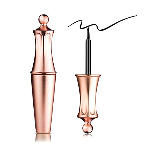 4ml Black Liquid Magnetic Eyeliner, Waterproof Long Lasting Smooth Rose Gold Bottle Eye Liner Perfect for Applying Magnetic Eyelashes