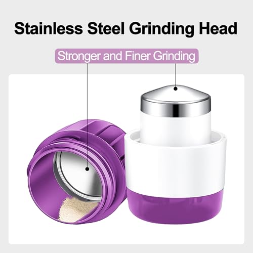 Image of DUBSTAR 3-in-1 Pill Crusher Pill Grinder, Pill Crusher Fine Powder with Brush, Pill Crushers for Elderly with Pill Cutter and Storage, Pill Cutter Splitter for Small or Large Pills (Purple)