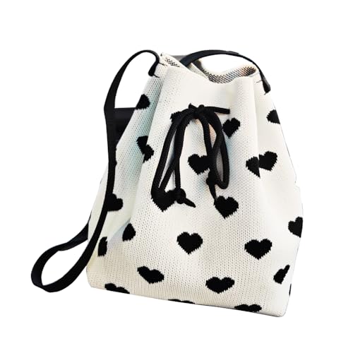 Women's Knitted Yarn Crochet Crossbody Bags Top Handle Knit Women Shoulder Handbags Versatile Korean Casual Bags