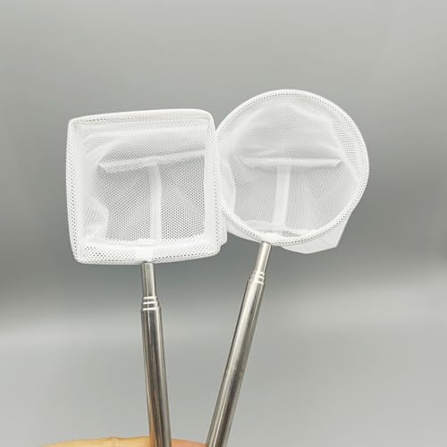 Image of 2-Pack Mini Shrimp Net Betta Net (3D Mesh Bag | Square Rim & Round Rim | Extendable Handle) for Aquarium