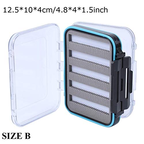 umcatch Waterproof Fly Fishing Box with Slit Foam Fishing Lure Fly Box Fishing Tackle Box DS S