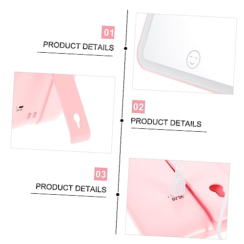 Fomiyes 1Pc Square Mirror Tabletop Mirror Portable Mirror Touch Screen Led Mirror Lighted Cosmetic Mirror Adjustable Stand Mirror Makeup Mirror Foldable Mirror Desk Mirror Vanity Mirror #TOP4