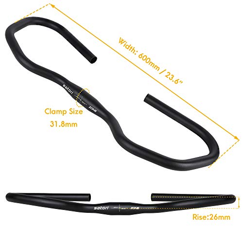 Satori Zone Trekking Touring Bike Bicycle Aluminum Alloy Butterfly Handlebar 31.8X600Mm Rise 26Mm #TOP1