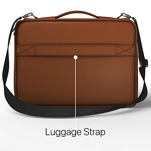 Image of Vaku Luxos Da Valencia 13 inch|14 inch Inch Laptop Bag Leather Collection Messenger Organizer Shoulder Sling Office Bag for Men & Women With Adjustable Strap for Laptop and MacBook