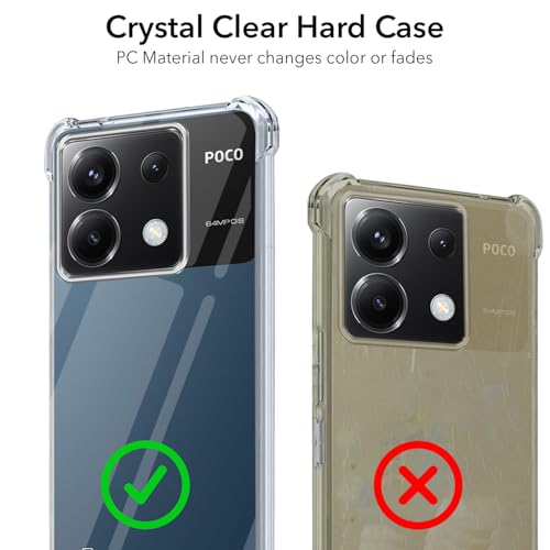 Image of Jkobi Shockproof Crystal-Clear Back Cover for Poco X6 5G (Anti Yellow Case | Drop & Camera Protection | Hard Polycarbonate)
