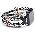QINJIE Bracelet Compatible avec Apple Watch 1/2/3/4/5 Bracelets en Cuir Bijoux Manchette en métal Multicouche Bracelet rétro avec Bracelet en Corde Bracelet élégant,A,42MM