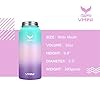 Vmini Water Bottle with New Wide Handle Straw Lid, Wide Mouth Vacuum Insulated 18/8 Stainless Steel, 32 oz, Gradient Mint + Pink + Purple