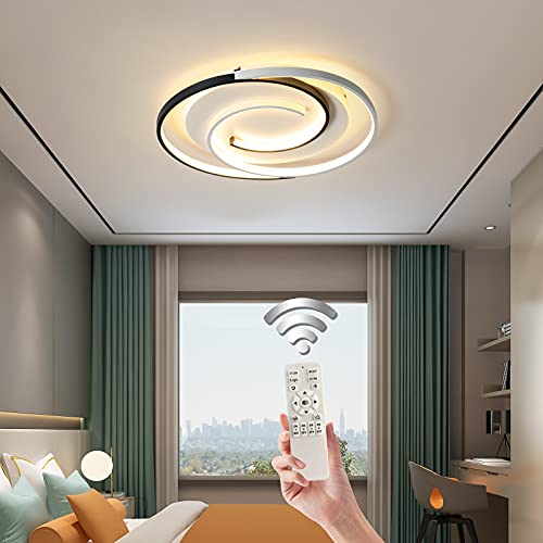 Schindora-Plafoniera-moderna-a-LED-da-36-W-50-cm-con-telecomando-con-geometria-rotonda-nera-bianca-dimmerabile-per-soggiorno-camera-da-letto-cucina
