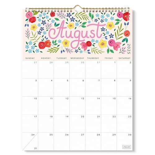 S&O Five Color Floral Wall Calendar from July 2025-Dec 2026 - Tear-Off Monthly Calendar - 18 Month Academic Wall Planner - Hanging Organizer to Track Anniversaries & Appointments - 13.5"x10.5”in S&O Five Color Floral Wall Calendar from July 2025-Dec 2026 - Tear-Off Monthly Calendar - 18 Month Academic Wall Planner - Hanging Organizer to Track Anniversaries & Appointments - 13.5"x10.5”in