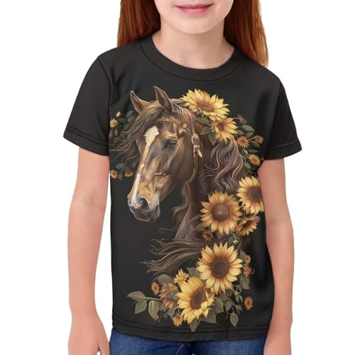 JEOCODY Boys Girls Graphic Tees Funny 3D Printed Short Sleeve T-Shirts 3-16T