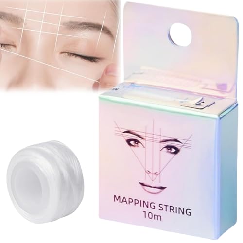White Eyebrow Mapping String for Permanent Makeup - Brow Marker Thread With Colored Ink - Waxing Tool (10m/32.8ft)