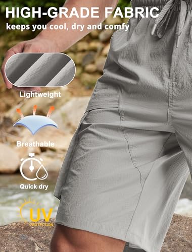 Image of Libin Men's Shorts Casual All Day Comfy Quick Dry Lightweight Cargo Hiking Shorts Breathable Outdoor Sports Travel