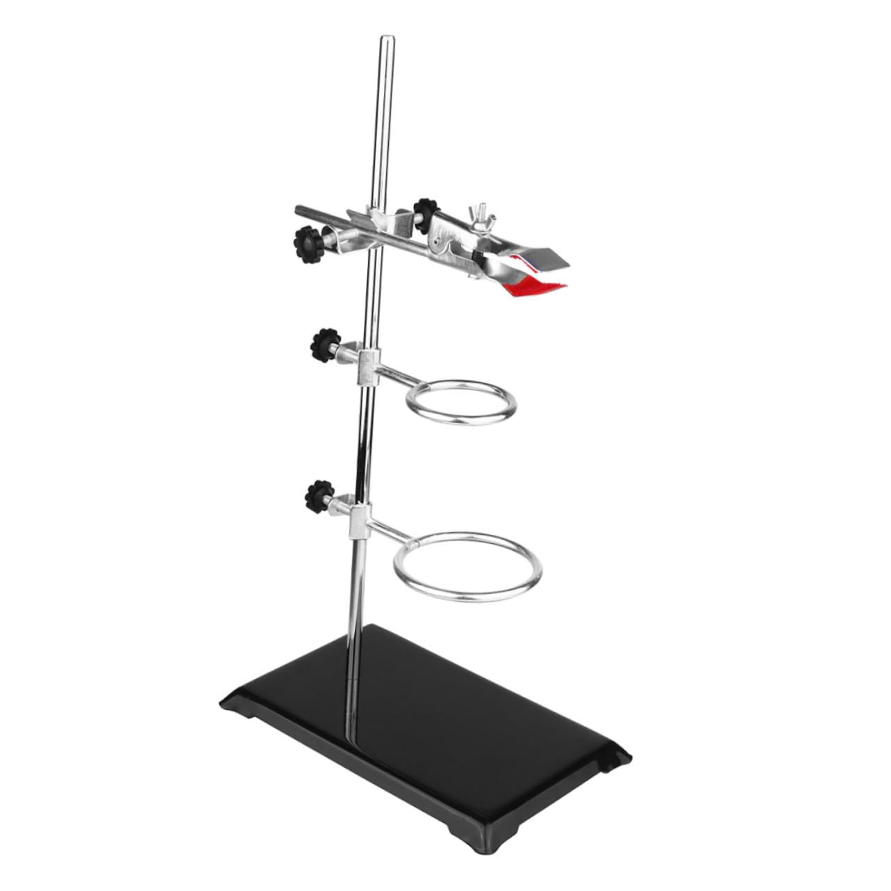 MAGICLULU Marco de Hierro de Laboratorio Soporte de Material Metálico Abrazadera para Matraces Soporte para Embudo Abrazadera de Anillo para Experimentos Químicos