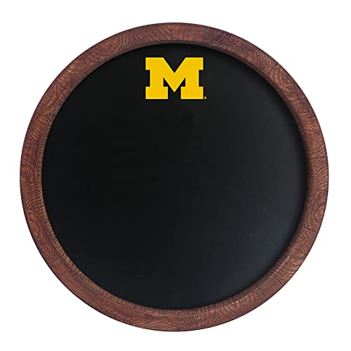 The Fan-Brand NCAA Michigan Wolverines - Chalkboard Faux Barrel Top Sign - Sports Team Bar Sign Décor: Home, Dorm, Garage, Office, Fan Cave
