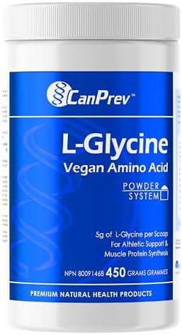 CanPrev L-Glycine Vegan Amino Acid Powder 450g – 90 Servings – 5g Pure Glycine Per Scoop, Supports Recovery & Athletic Performance, Promotes Rejuvenation