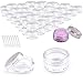 BITEFU 80pcs 5g 5ml Pot Vide,Contenant Cosmetique Vide Transparents Plastique Boite de Rangement Pot a Creme avec Mini Spatule Pot Échantillonnage de Voyage