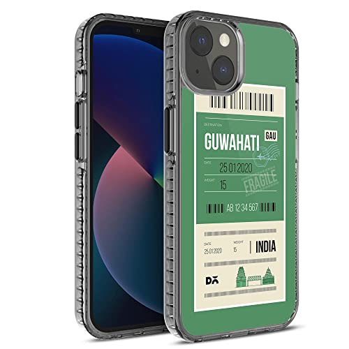 Image of DailyObjects Case for iPhone 13 Compatible with Mag-Safe Wireless Charging, Stride 2.0 Guwahati City Tag Slim Shockproof Back Cover with Inner Magnetic Ring
