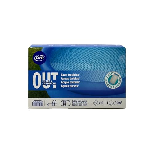 Gre 90143 - Stop Aguas Turbias, solución para aguas turbias. Apto para piscinas desmontables. 6 pastillas de 30 gramos.