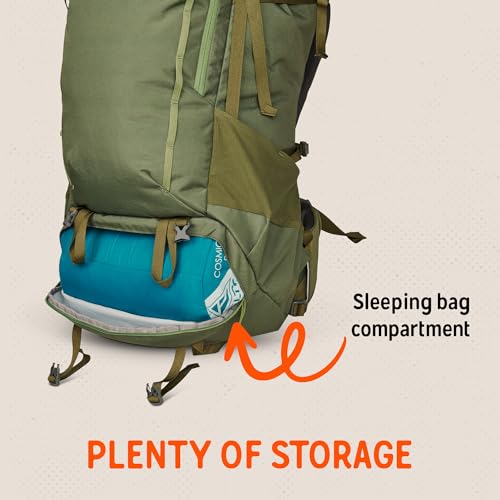 Image of Kelty Asher Backpack, Daypack to Multi-Day Backpacking Capacity, Hiking, Lightweight Travel Pack, Internal Frame (55L Winter Moss)