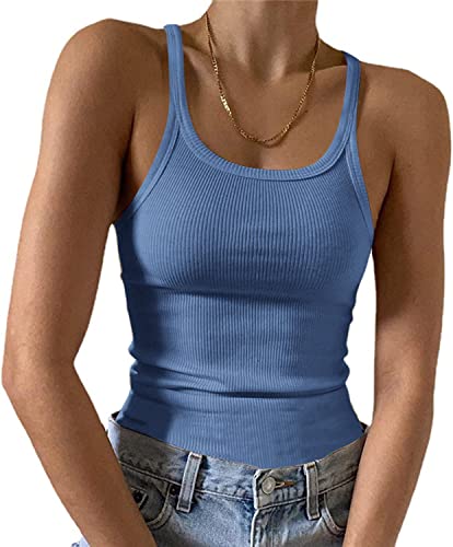 Feziakuk Spaghetti Top Damen Sexy Ärmellos Unterhemd Gerippte Tank Top...
