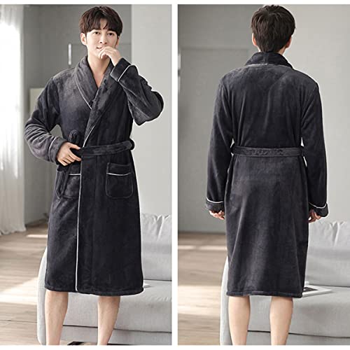 Robe de chambre en microfibre noire pour homme en taille M - 8