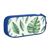 緑の葉、緑、夏 ペンケース 収納バッグ 筆袋 ペン箱 筆箱 ファスナー 学生 男女兼用 Blue