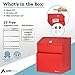 Adir Suggestion Box with Slot and Lock with 25 Comment Cards and Label Stickers, Wall Mounted Metal Donation Box for Fundraising, Tip Cash Drop Box for Money, Ballot Box Red