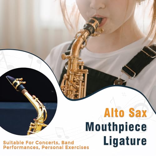 image for EASTROCK Alto Saxophone Ligature, Metal Ligature for Saxophone Mouthpi