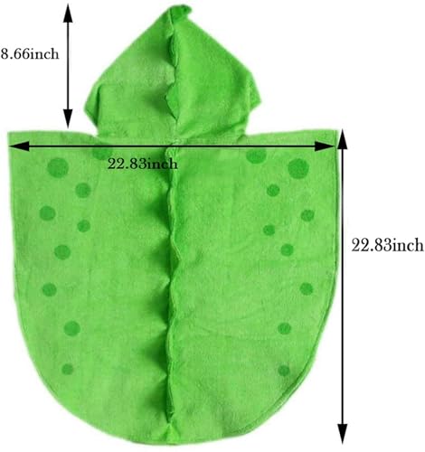 Foto von Verve Jelly 0-4 Jahre Kapuzen Baby Handtücher, Baumwoll Dinosaurier Muster Nettes Badetuch Kinder Robe Strand Schwimmen Mit Kapuze Poncho für Babys Jungen Mädchen(Grün)
