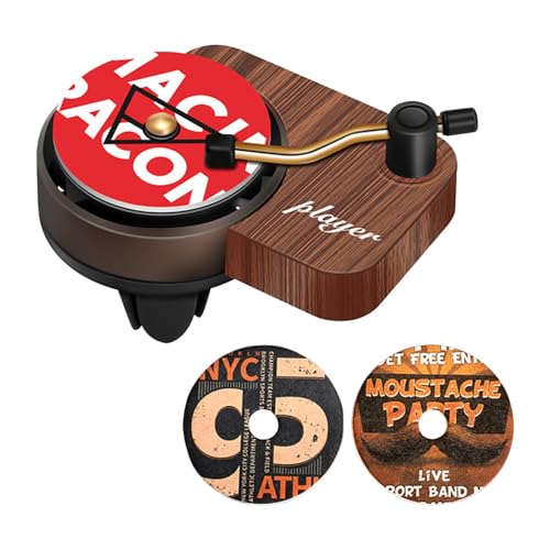Retro Record Car Air Airester - Disfusador De Aroma De Pashord Con Tabletas De Recarga | Difusor De Aroma De Automóvil Vintage, Decoración Automática De La Oficina En Casa, Fragancia De Auto De Estilo