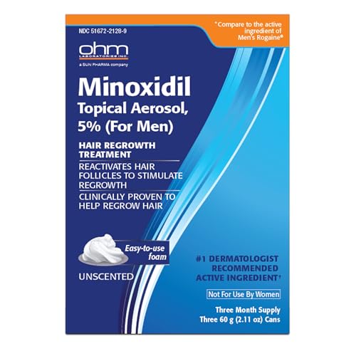 Image of TARO Minoxidil for Men Topical Aerosol Foam 5%, 2.11 Oz 2.11 Ounce (Pack of 3)